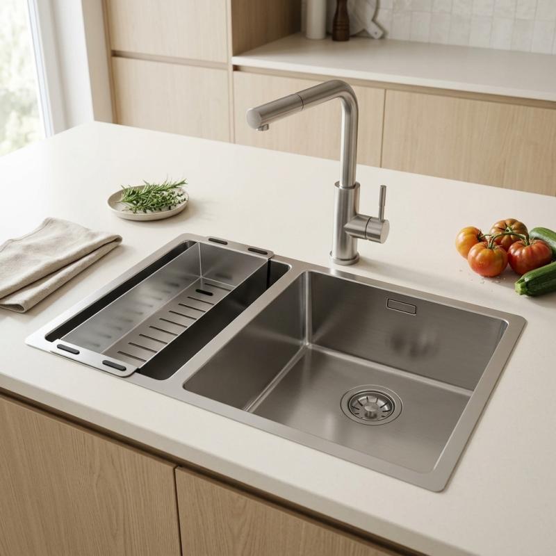 Pure.Sink Elite Steel Spark-S keukenkraan RVS met uittrekbare uitloop PS8041-02